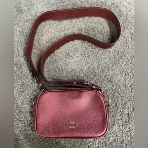 Coach Crossbody Purse - Shimmery brick color